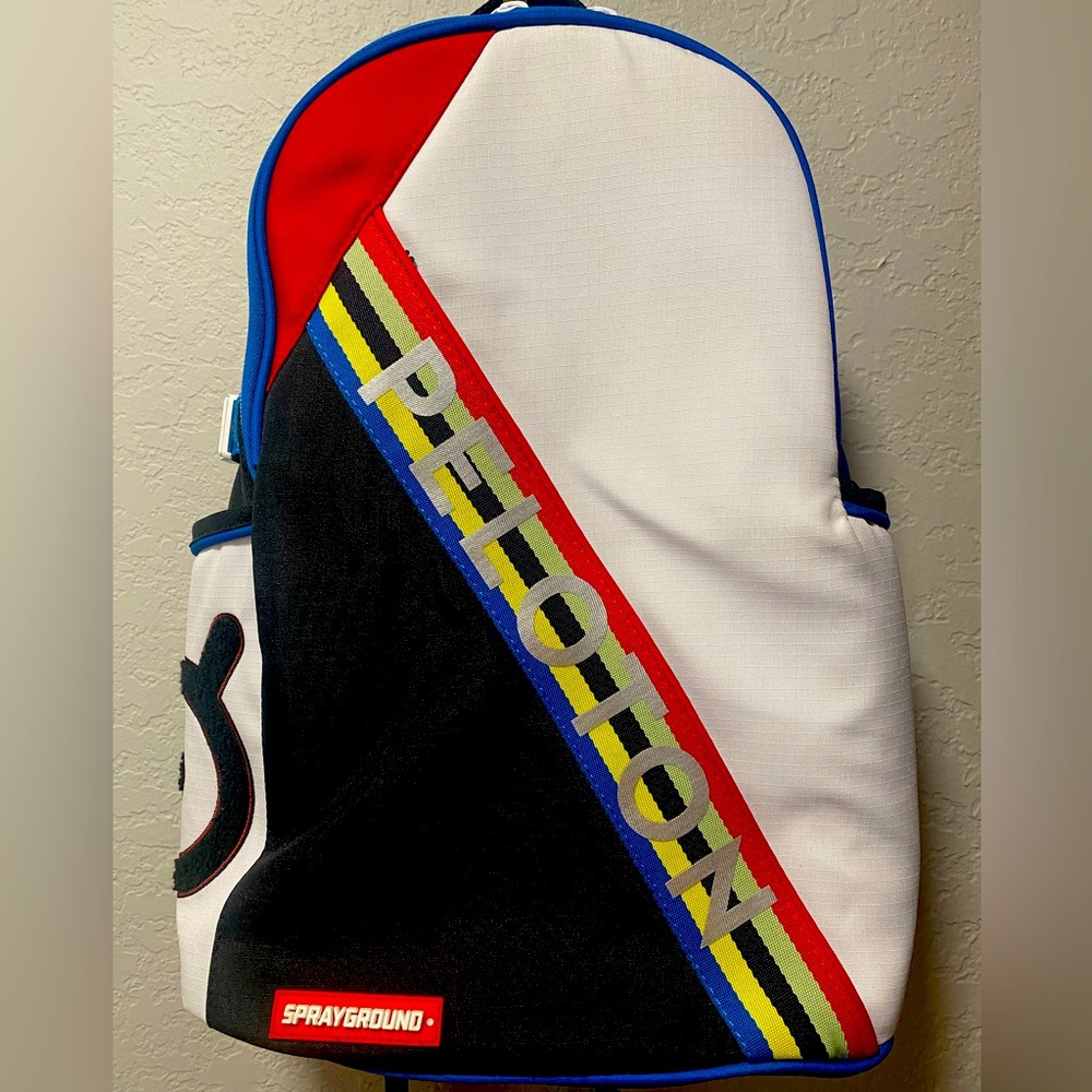 Peloton Red and Blue Backpack